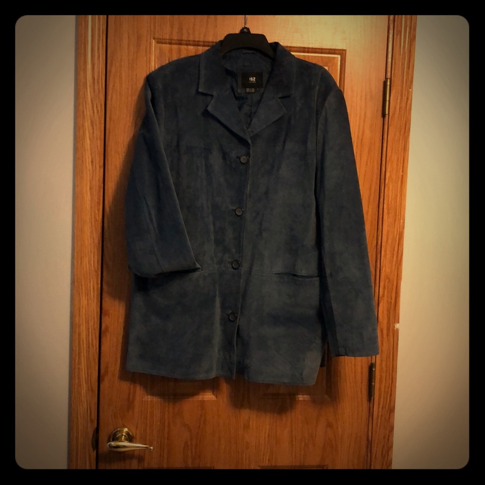Blue suede jacket bu ISZ leathers, Size L